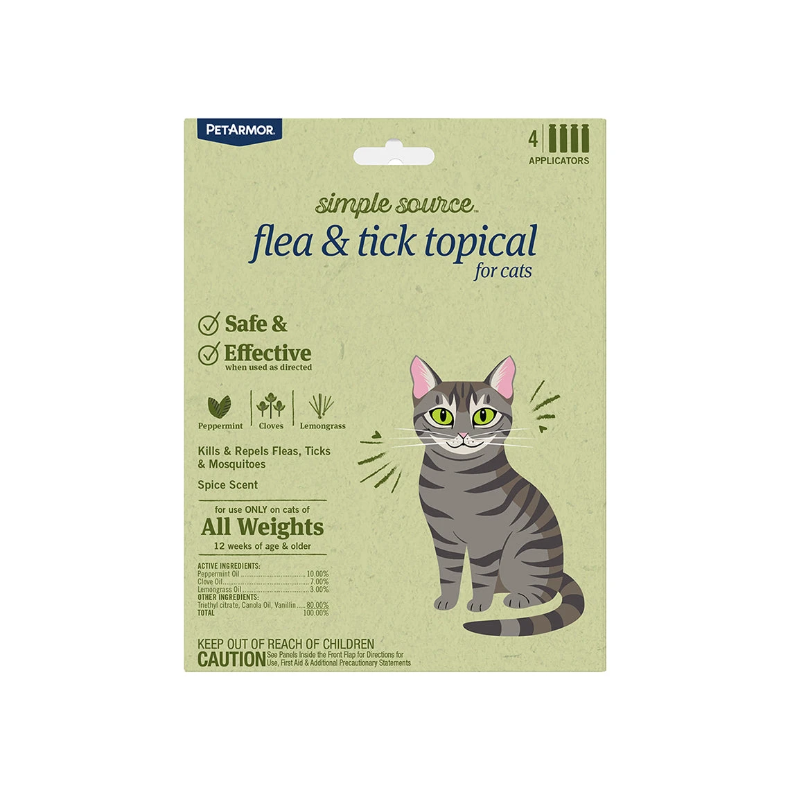 PetArmor Simple Source Flea & Tick Cat Topical Treatment For Cats 1 PetArmor Simple Source Flea & Tick Cat Topical Treatment For Cats