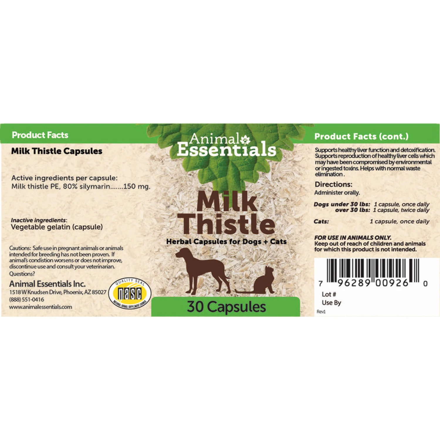 Animal Essentials Milk Thistle Herbal Supplement For Dogs & Cats 2 Animal Essentials Milk Thistle Herbal Supplement For Dogs & Cats - Image 2
