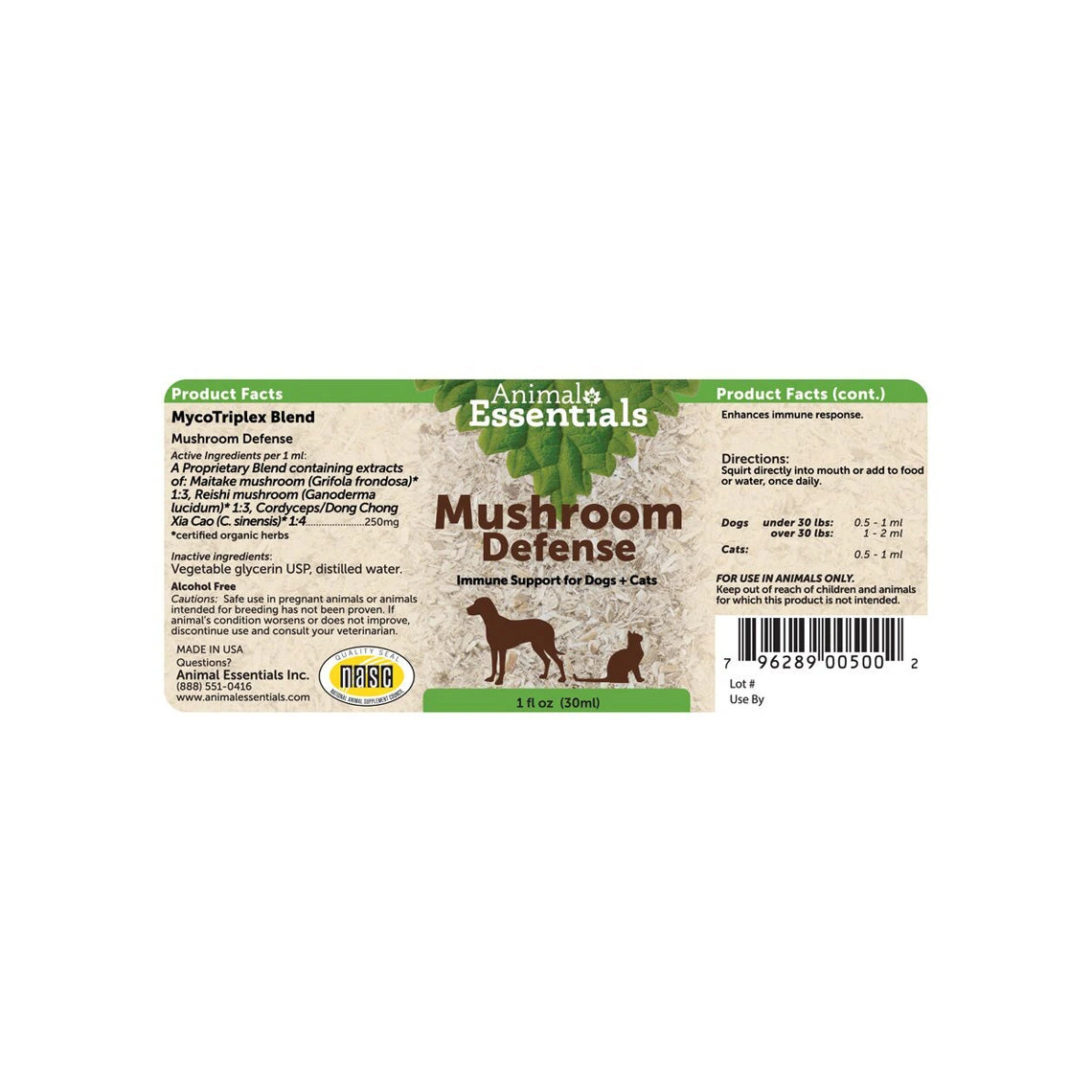 Animal Essentials Mushroom Defense Immune Support Liquid For Dogs & Cats 2 Animal Essentials Mushroom Defense Immune Support Liquid For Dogs & Cats - Image 2