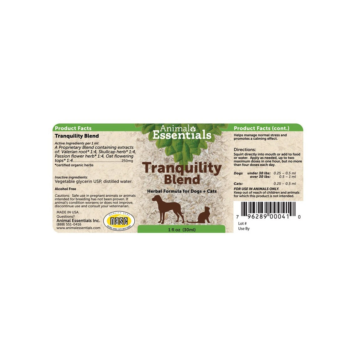 Animal Essentials Tranquility Blend Anxiety Herbal Liquid Formula For Dogs & Cats 2 Animal Essentials Tranquility Blend Anxiety Herbal Liquid Formula For Dogs & Cats - Image 2