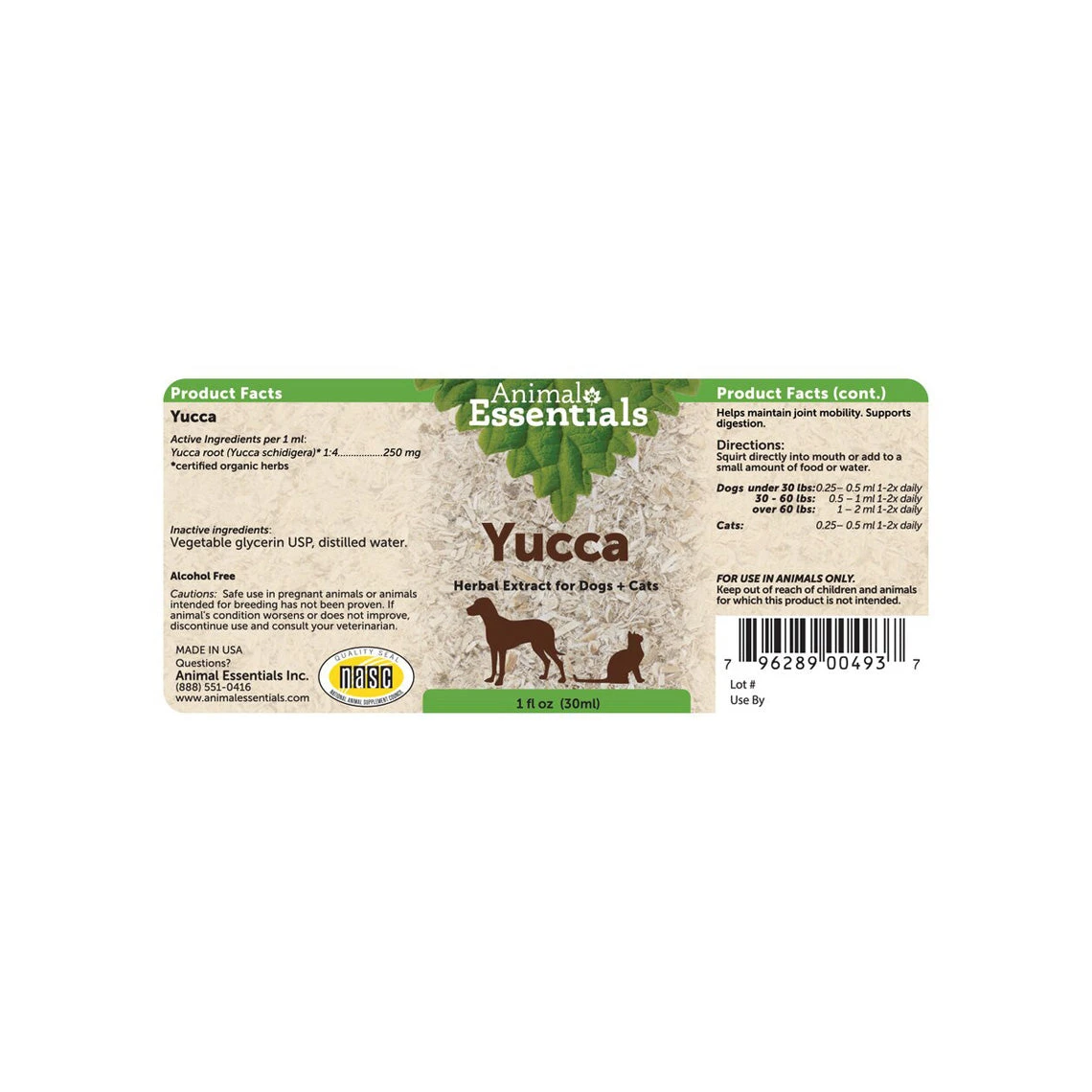 Animal Essentials Yucca Joint & Digestion Herbal Extract Liquid For Dogs & Cats 2 Animal Essentials Yucca Joint & Digestion Herbal Extract Liquid For Dogs & Cats - Image 2