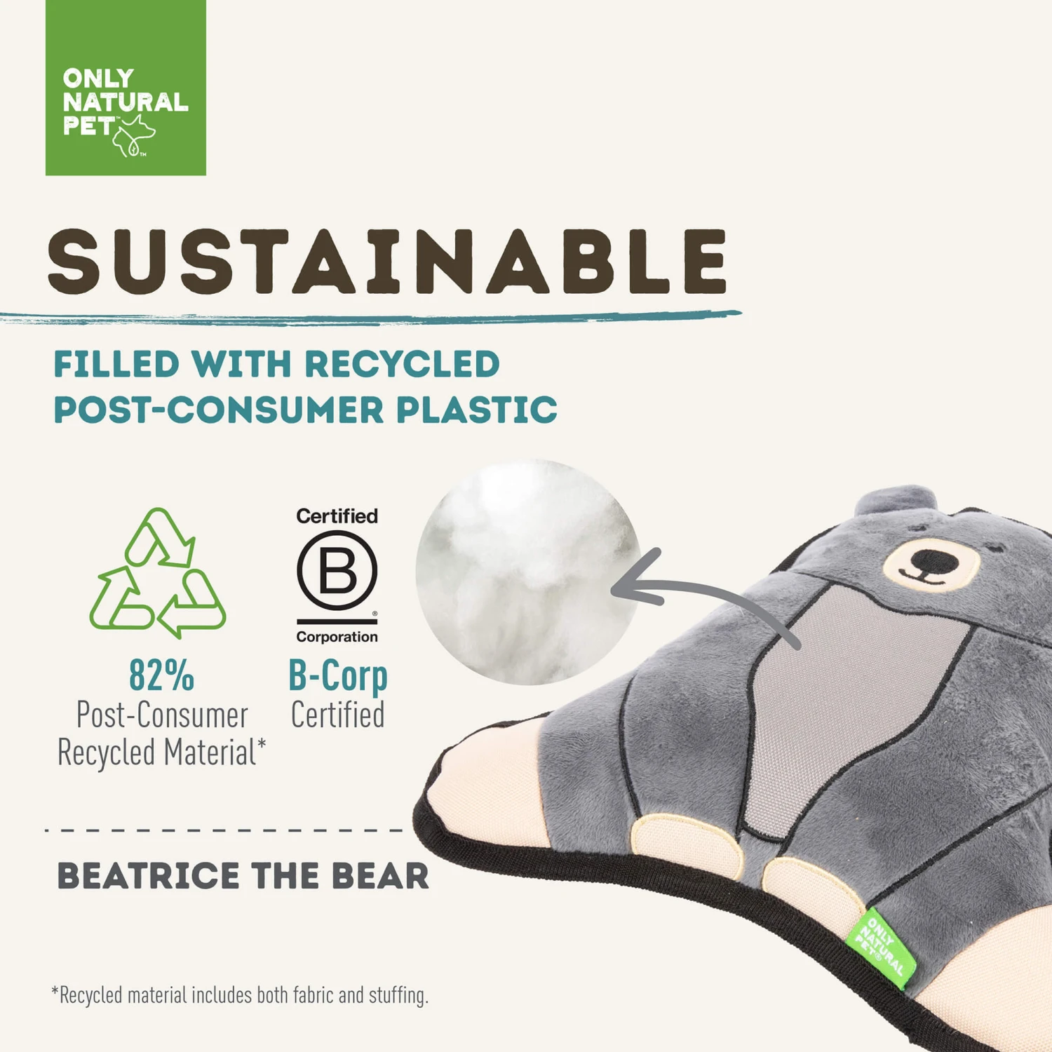 Only Natural Pet Mountain Friends Recycled Plush Dog Toys 6 Only Natural Pet Mountain Friends Recycled Plush Dog Toys - Image 6