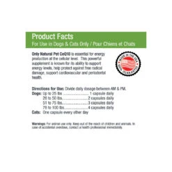 Only Natural Pet Ubiquinone CoQ10 Supplement For Dogs & Cats 12 Only Natural Pet Ubiquinone CoQ10 Supplement For Dogs & Cats -Cat And Dog Pet Supply Store COQ10 Dosage