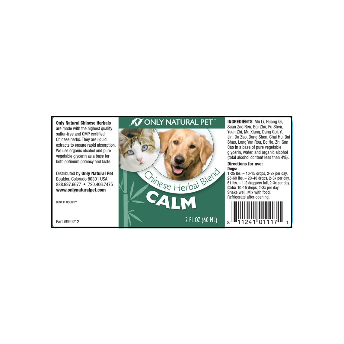 Only Natural Pet Calm Chinese Herbal Blend Anxiety Formula For Dogs & Cats 6 Only Natural Pet Calm Chinese Herbal Blend Anxiety Formula For Dogs & Cats - Image 6