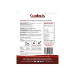 Cranimals Original Urinary Tract Organic Cranberry Extract Supplement For Dogs & Cats -Cat And Dog Pet Supply Store CranimalsOriginalUrinaryTractPetSupplementBackofBag 1