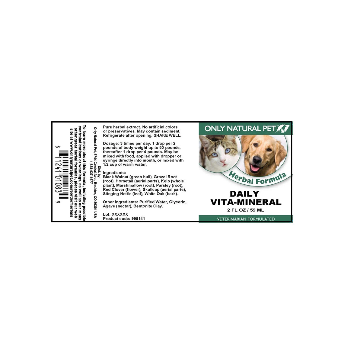 Only Natural Pet Daily Vita-Mineral Herbal Liquid Formula Trace Minerals For Dogs & Cats 6 Only Natural Pet Daily Vita-Mineral Herbal Liquid Formula Trace Minerals For Dogs & Cats - Image 6