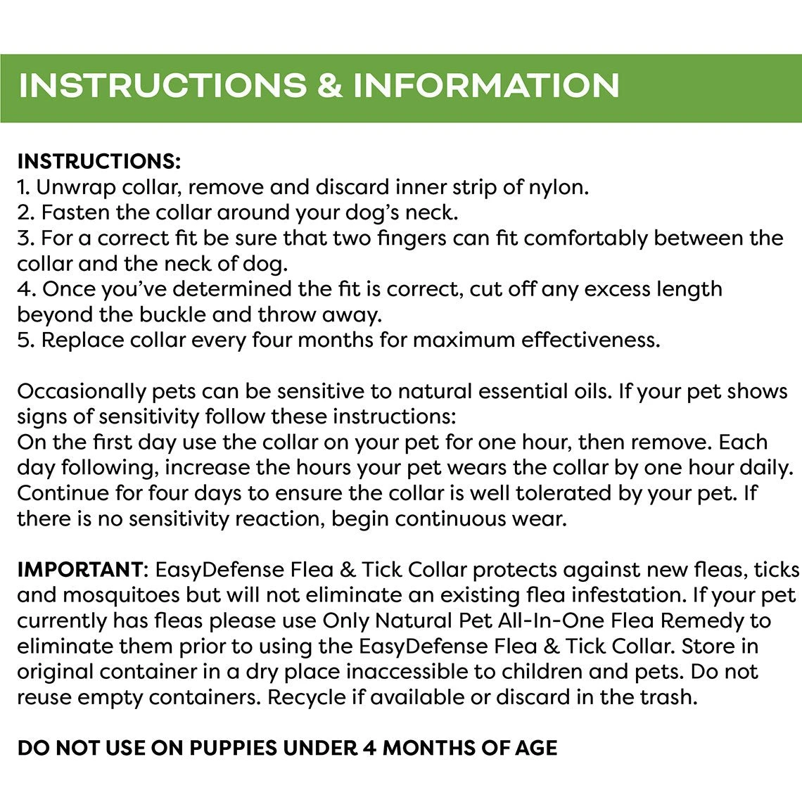Only Natural Pet EasyDefense Flea & Tick Dog Collar Multi Pack 5 Only Natural Pet EasyDefense Flea & Tick Dog Collar Multi Pack - Image 5