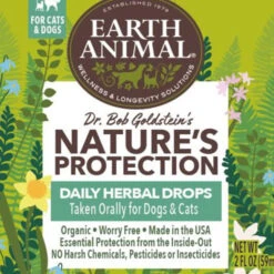 Earth Animal Nature's Protection Daily Herbal Flea & Tick Drops For Dogs & Cats -Cat And Dog Pet Supply Store EARTHANIMALNATURE SPROTECTIONDAILYHERBALFLEA TICKDROPSFORDOGS CATS 2OZLABEL