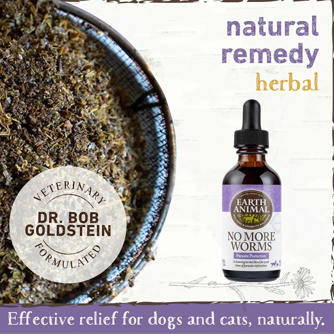 Earth Animal Organic Herbal Remedies No More Worms Tincture For Dogs 3 Earth Animal Organic Herbal Remedies No More Worms Tincture For Dogs - Image 3