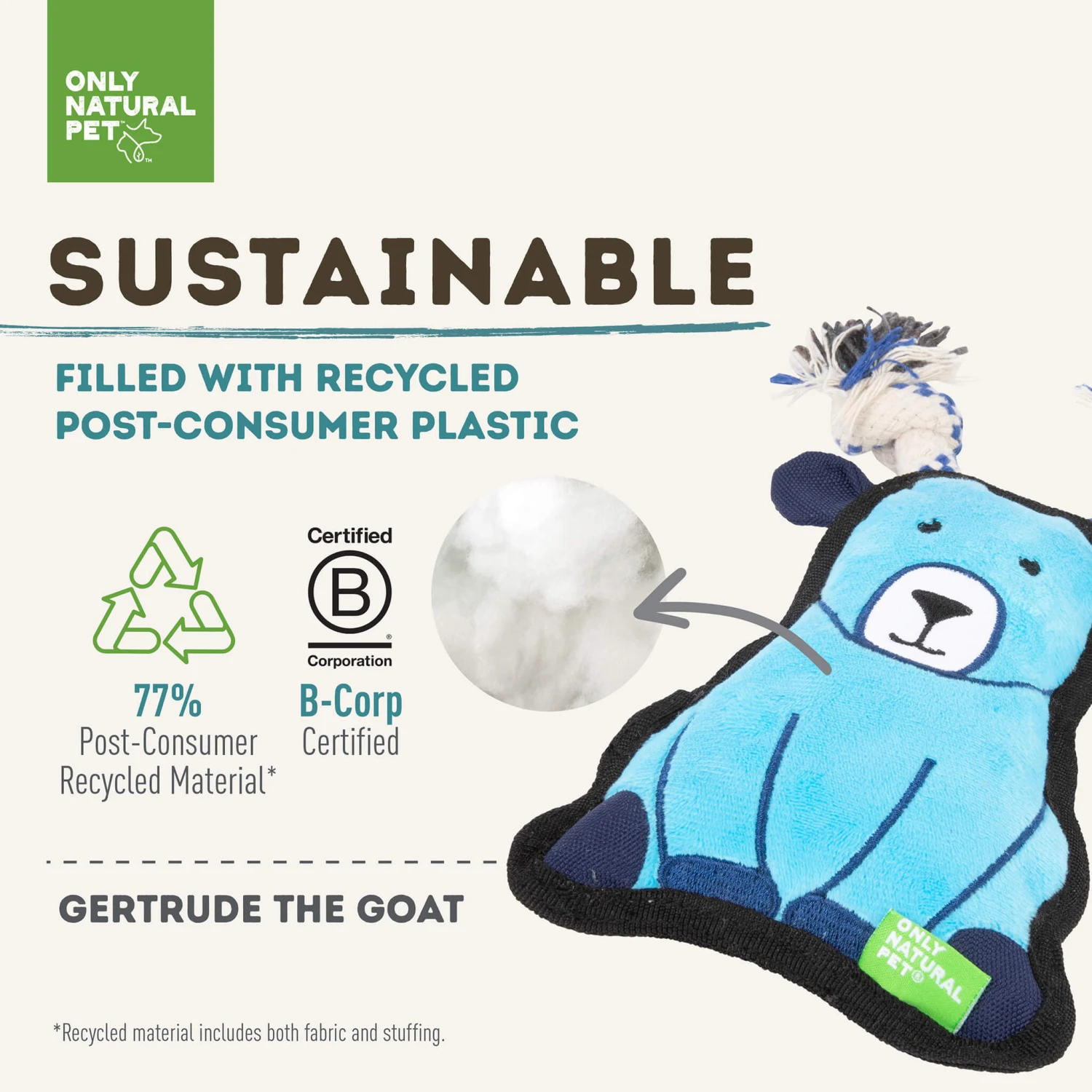 Only Natural Pet Mountain Friends Recycled Plush Dog Toys 13 Only Natural Pet Mountain Friends Recycled Plush Dog Toys - Image 13