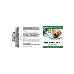 Only Natural Pet HW Protect Liquid Herbal Formula For Dogs & Cats -Cat And Dog Pet Supply Store HW Protect 4 oz Label