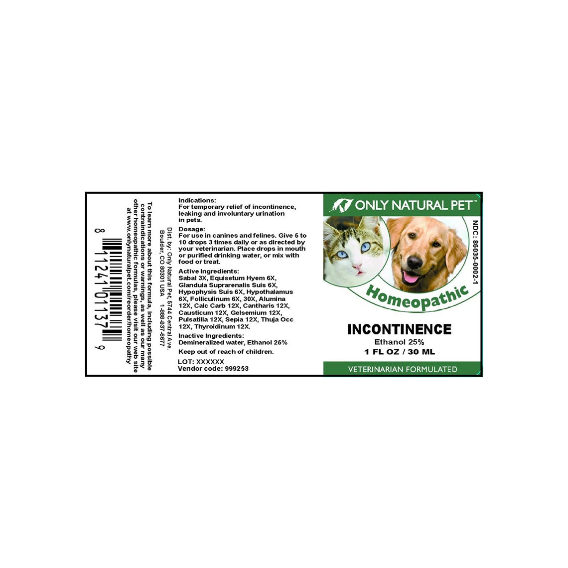 Only Natural Pet Incontinence Homeopathic Remedy 6 Only Natural Pet Incontinence Homeopathic Remedy - Image 6