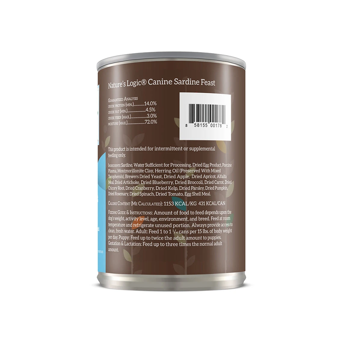 Nature's Logic Canine Sardine Feast 13.2 Oz Canned Wet Food For Dogs 2 Nature's Logic Canine Sardine Feast 13.2 Oz Canned Wet Food For Dogs - Image 2