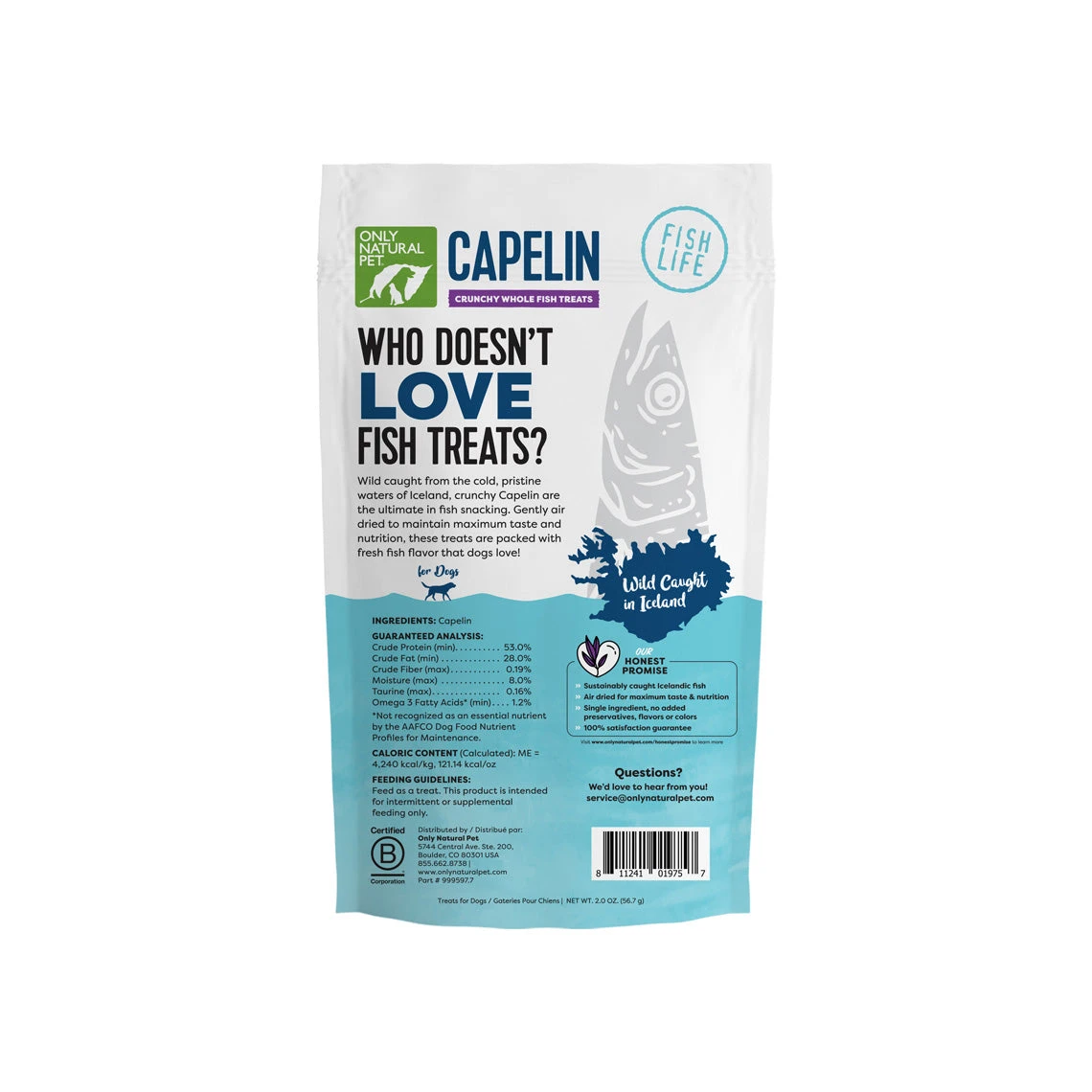 Only Natural Pet Capelin Crunchy Wild Caught Whole Fish Single Ingredient Dog Treats 5 Only Natural Pet Capelin Crunchy Wild Caught Whole Fish Single Ingredient Dog Treats - Image 5