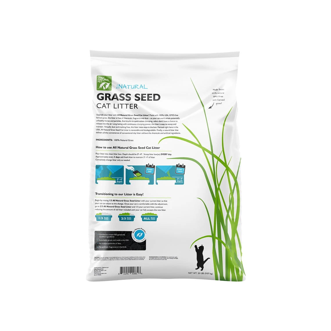 Only Natural Pet Non GMO Fast Clumping Grass Seed Cat Litter 3 Only Natural Pet Non GMO Fast Clumping Grass Seed Cat Litter - Image 3