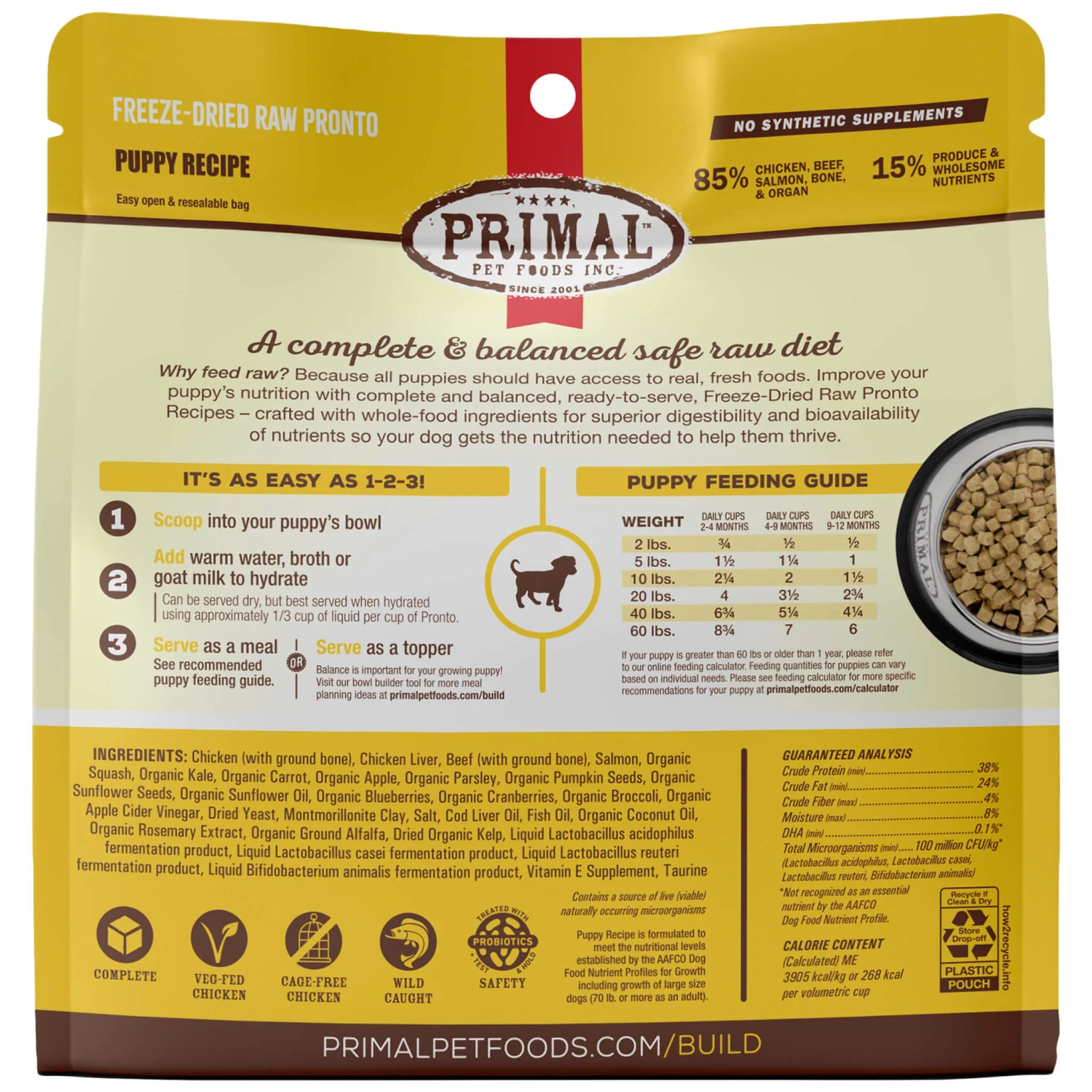 Primal Pet Foods Pronto Freeze-Dried Raw Puppy Food 4 Primal Pet Foods Pronto Freeze-Dried Raw Puppy Food - Image 4