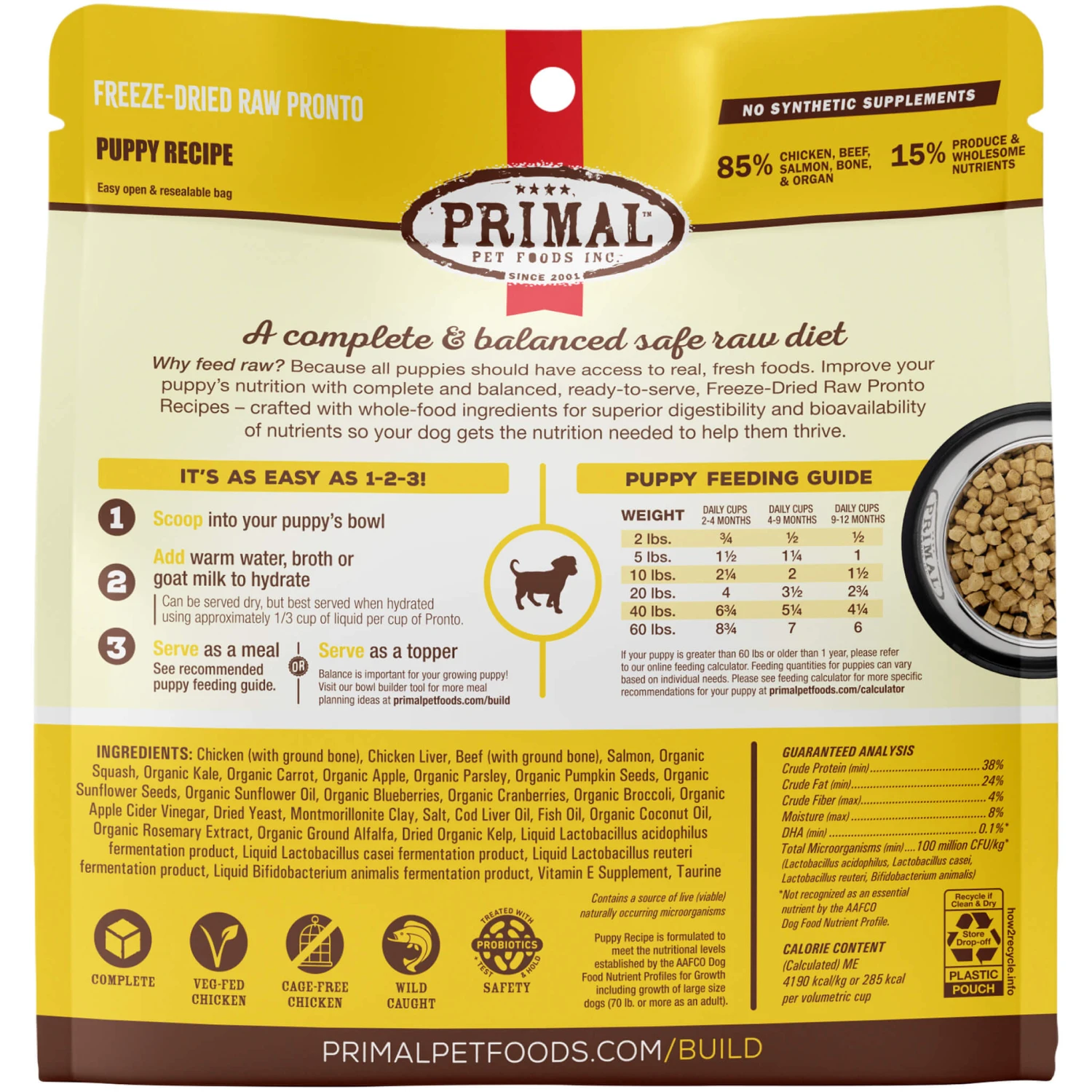 Primal Pet Foods Pronto Freeze-Dried Raw Puppy Food 2 Primal Pet Foods Pronto Freeze-Dried Raw Puppy Food - Image 2