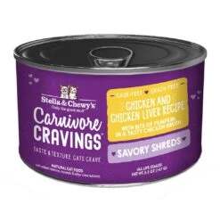 Stella & Chewy's Carnivore Cravings Savory Shreds Chicken & Chicken Liver Wet Cat Food -Cat And Dog Pet Supply Store Stella Chewy sCarnCravSavoryShredsChicken ChickenLiver5.2ozCan