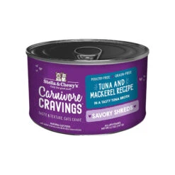 Stella & Chewy's Carnivore Cravings Savory Shreds Tuna & Mackerel Wet Cat Food -Cat And Dog Pet Supply Store Stella Chewy sCarnCravSavoryShredsTuna Mackerel5.2ozCan