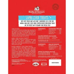 Stella & Chewy's Freeze-Dried Raw Single Ingredient Treats -Cat And Dog Pet Supply Store Stella Chewy sFreeze DriedRawSingleIngredientTreatsLambLiverBackofBag