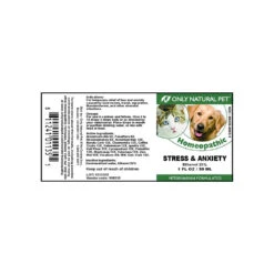 Only Natural Pet Stress & Anxiety Homeopathic Remedy -Cat And Dog Pet Supply Store Stress Anxiety Homeopathic Label