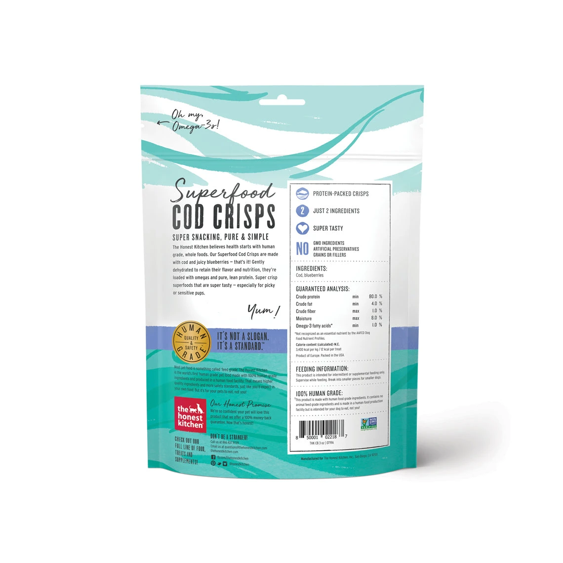The Honest Kitchen Superfood Crisps Cod Fish Treats For Dogs 2 The Honest Kitchen Superfood Crisps Cod Fish Treats For Dogs - Image 2