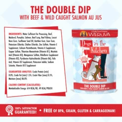 Weruva Dogs In The Kitchen Wet Dog Food -Cat And Dog Pet Supply Store WeruvaDogsintheKitchenWetDogFoodTheDoubleDipwithBeef WildCaughtSalmonAuJusIngredients