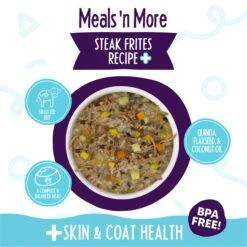 Weruva Meals 'n More Skin & Coat Wet Dog Food 35 Weruva Meals 'n More Skin & Coat Wet Dog Food -Cat And Dog Pet Supply Store WeruvaMeals nMoreSkin CoatWetDogFoodSteakFritesInfographic