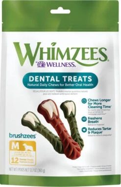 Whimzees Vegetarian Dental Chews For Dogs -Cat And Dog Pet Supply Store brushzeesmedium